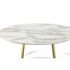 Swain Modern Faux Marble & Gold Round Dining Table / VGFHFDT8004