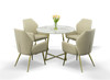 Swain Modern Faux Marble & Gold Round Dining Table / VGFHFDT8004