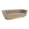 Granby - Glam Taupe Fabric and Gold Fabric Sofa / VGODZW-946-1-Light-Brown