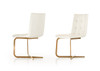 Haslet - Modern White & Rosegold Dining Chair (Set of 2) / VGVCB810-WHT