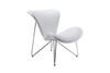 Modrest Decatur Mid-Century White Leatherette Accent Chair / VGOBTY105-WHT