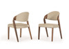 Modrest Arlo Mid-Century Beige & Walnut Dining Chair (Set of 2) / VGCSCH-1488-GRY