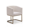 Modrest Yukon Modern White Fabric and Antique Brass Dining Chair / VGVCB8362-WHTBRS