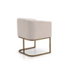 Modrest Yukon Modern White Fabric and Antique Brass Dining Chair / VGVCB8362-WHTBRS