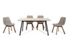 Modrest Laken Mid-Century Walnut & Black Dining Table / VGMAMIT-5119-DT