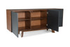 Modrest Weylyn Mid-Century Charcoal Grey & Walnut Buffet / VGMABH-374