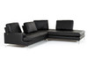 Lamod Italia Voyager - Modern Black Leather Right Facing Sectional Sofa / VGNTVOYAGER-BLK