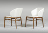 Modrest Kipling Modern Cream & Walnut Dining Chair / VGCSCH-16111