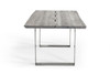 Modrest Murphy - Modern Grey Aged Oak & Black Metal Dining Table / VGEDLU322014