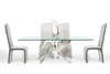 Modrest Legend Modern Glass & Stainless Steel Dining Table / VGVCT8111-STL