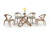 Modrest Mason Modern Round Glass & Walnut Dining Table / VGCSDT-16138