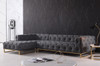 Divani Casa Willa - Modern Grey Fabric Left Facing Sectional Sofa / VG2T-Y-0687B-GRY