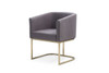 Modrest Yukon Modern Grey Fabric & Antique Brass Dining Chair / VGVCB8362-GRYBRS