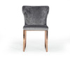 Modrest Chadwick Modern Grey Velvet & Rosegold Dining Chair / VGHBHN54-GRY