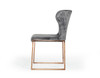 Modrest Chadwick Modern Grey Velvet & Rosegold Dining Chair / VGHBHN54-GRY