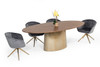 Modrest Yara Modern Grey Velvet & Bronze Dining Chair / VGHR3397-GRY