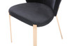Modrest Nadia Modern Black Velvet & Rosegold Dining Chair (Set of 2) / VGVCB209-BLKRG