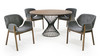 Modrest Theresa Modern Round Walnut & Black Table / VGMAMIT-5210