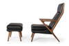 Modrest Fulton Modern Black Lounge Chair & Ottoman / VGCSLC-17050
