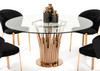 Modrest Paxton Modern Round Glass & Rosegold Dining Table / VGVCT817-RND
