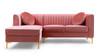 Divani Casa - Rachel Modern Pink Velvet Left Facing Sectional Sofa / VG2T1128-PNK