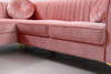 Divani Casa - Rachel Modern Pink Velvet Left Facing Sectional Sofa / VG2T1128-PNK