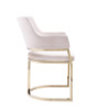 Modrest Tulsa Modern Cream Velvet & Gold Dining Chair / VGZAY607-CRM