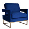 Modrest Edna Modern Blue Velvet & Gold Accent Chair / VGRH-RHS-AC-201-BLU