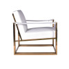 Modrest Larson Modern White Leatherette & Gold Accent Chair / VGRH-RHS-AC-205-WHT