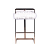 Modrest Halifax Modern White Faux Fur & Rosegold Bar Stool / VGRH-RHS-DC-212-WHT