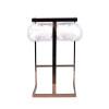 Modrest Halifax Modern White Faux Fur & Rosegold Bar Stool / VGRH-RHS-DC-212-WHT