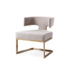 Modrest Calvo Modern Off-White Velvet & Brass Dining Chair / VGVCB897A-OWHT