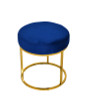 Modrest Elmont Modern Blue Velvet & Gold Stool Ottoman / VGFH-FDC8017-BLU