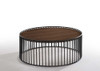 Modrest Bronson Modern Walnut & Black Round Coffee Table / VGMAMIT-5224-COF