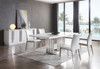 Modrest Kingsley Modern Marble & Stainless Steel Dining Table / VGVCT8933-STL