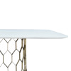 Modrest Faye Modern White Concrete & Antique Brass Dining Table / VGLBCHAR-DT220