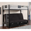 CLIFTON Twin Size Loft Bed w/ Futon Base / CM-BK1024