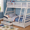 CALIFORNIA III Twin/Full Bunk Bed w/ 2 Drawers, Wire-brushed White / CM-BK588BWH-BED