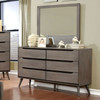 LENNART 4 Pc. Queen Bedroom Set w/ Oval Mirror / CM7386GY-Q-4PC-MO