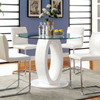 LODIA 5 Pc. Round Counter Ht. Dining Table Set / CM3825WH-RPT-5PC