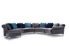 Divani Casa Darla - Modern Grey Velvet Curved Sectional Sofa / VG2T1124-5P-GRY