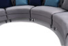 Divani Casa Darla - Modern Grey Velvet Curved Sectional Sofa / VG2T1124-5P-GRY