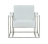 Modrest Larson Modern White Leatherette Accent Chair / VGRH-RHS-AC-205-WHT-STL