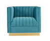 Divani Casa Oneida Modern Blue Velvet Lounge Chair / VGRH-RHS-AC-506-BLU