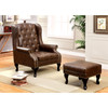 VAUGH Accent Chair w/ Ottoman / CM-AC6801BR-SET