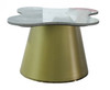 Modrest Gabbro High - Glam White Marble and Gold Coffee Table / VGODLZ-220C-H