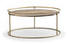Modrest Gilcrest - Glam Brown and Gold Marble Coffee Table / VGODLZ-199C