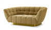 Divani Casa Granby - Glam Mustard and Gold Fabric Loveseat / VGODZW-946-LVST