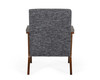 Modrest Candea - Mid-Century Walnut and Grey Accent Chair / VGMAMI-997-CHR