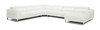 Divani Casa Hawkey - Contemporary White Full Leather U Shaped Sectional Sofa / VGKKKF1066-L2927